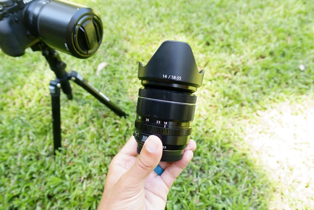 With the lens hood the right way round it helps cut down on unwanted reflections and protects the front of the lens