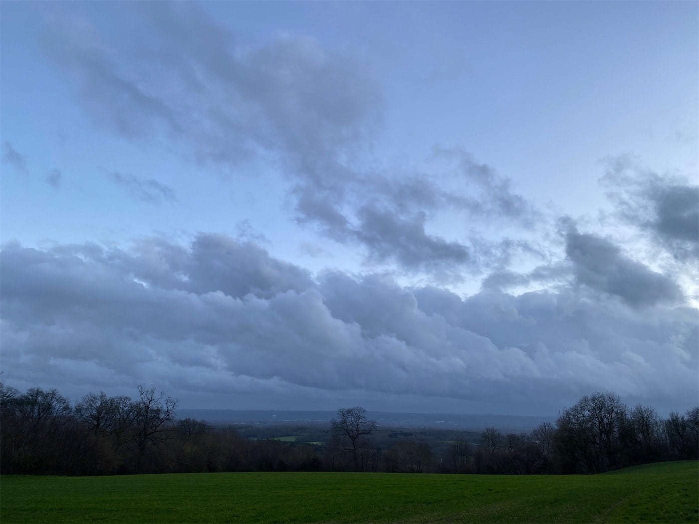 Foreboding looking rain clouds passing nearby